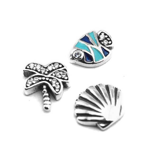 Pandora Tropical Paradise Floating Locket Petites Set - Picture 1 of 7